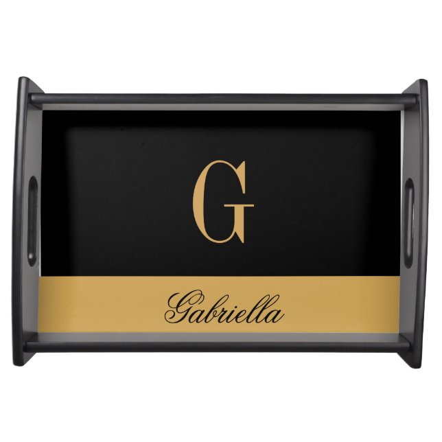 Gold Black Serving Tray (Front)