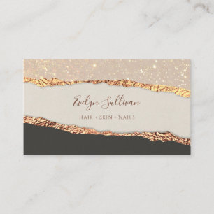 Gold black shimmer paper business card