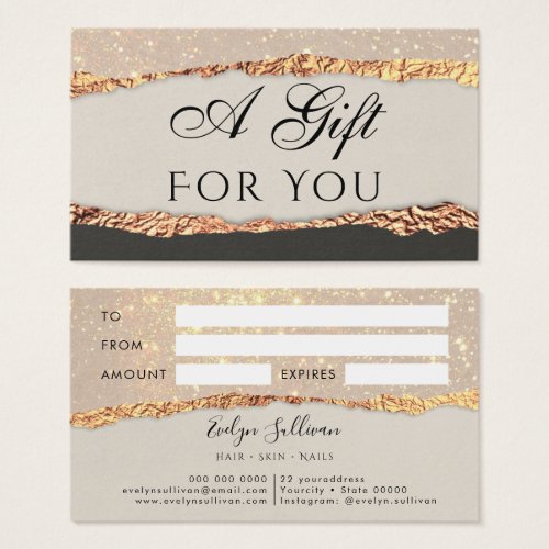 Gold black shimmer paper Gift Card