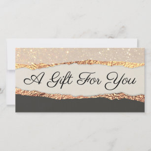 Gold Black Shimmer Paper Gift Certificate