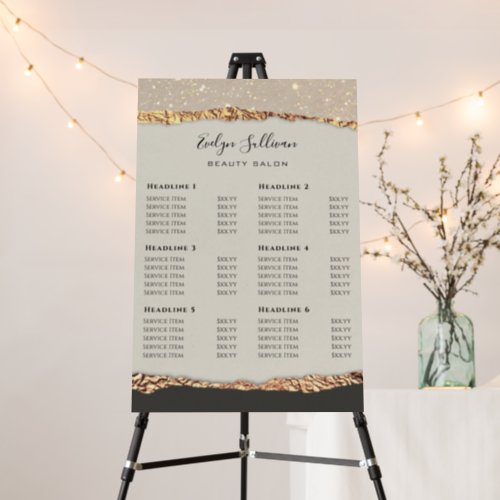 Gold Black Shimmer Paper Price List Foam Board