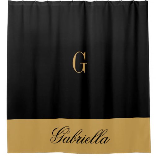 Gold Black Shower Curtain | Zazzle