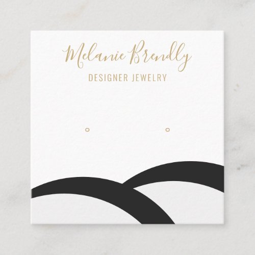 Gold Black Silver  Jewelry Earring Display  Square Business Card