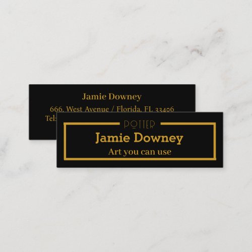 Gold  Black  Simple  Elegant Potter Name Card