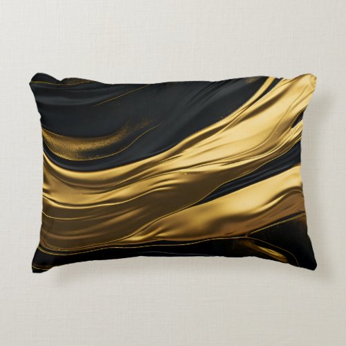 Gold  Black Sleek Accent Pillow