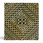 Gold Black Square Shapes Celtic Knotwork Pattern Binders