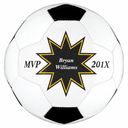 Gold Black Star Mvp Personalized Soccer Ball
