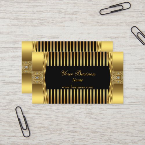 Gold Black Stripe Jewel Company Business Cards
