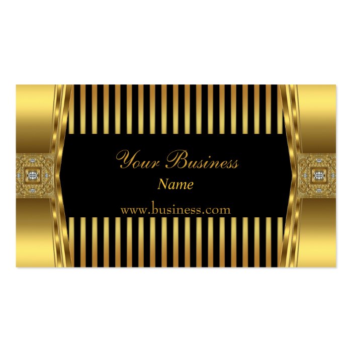 Gold Black Stripe Jewel Company Business Cards