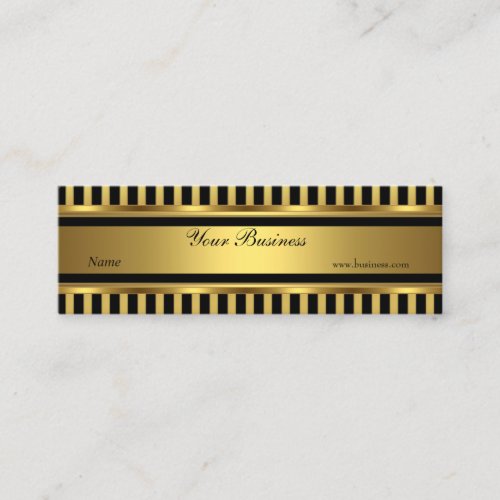 Gold Black Stripe Skinny Business Cards
