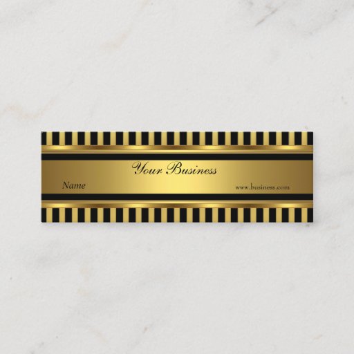 Customizable Gold Black Stripe Skinny Business Cards
