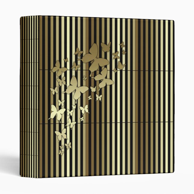Gold & Black Stripes Avery Signature 1in Binder (Front/Spine)