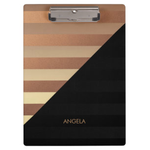 Gold Black Stripes Clipboard