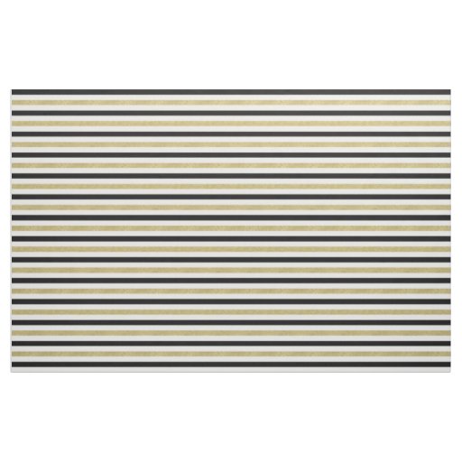 Gold Black Stripes Fabric