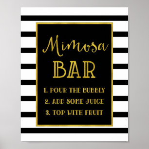 Gold Black Stripes Mimosa Bar Sign Wedding