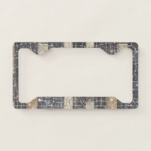 Gold Black Stripes Net Sparkle License Plate Frame