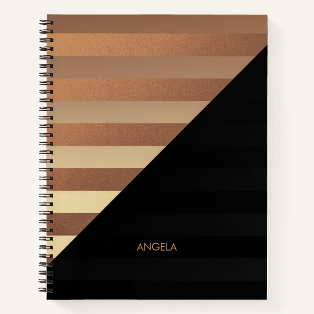 Gold Black Stripes Notebook (Front)