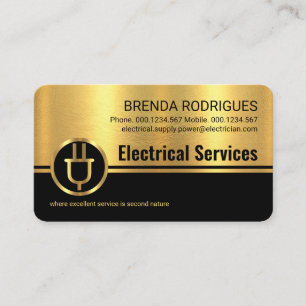 Gold Black Stripes Power Plug Business Card