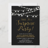 Gold & Black | Surprise 50th Wedding Anniversary Invitation (Front)