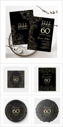 Gold Black Surprise 60th Birthday Suite