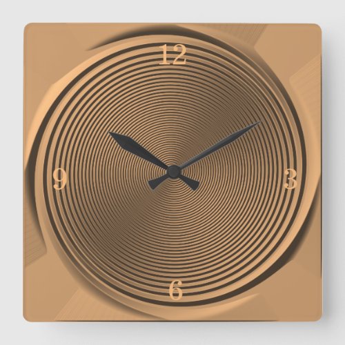 GoldBlack Swirl Design  Wall Clock