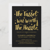 Gold & Black Tassel Graduation Card (Front)