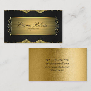 Gold & Black Texture Business Card
