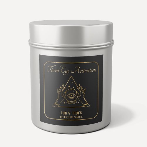 Gold  Black Third Eye Intention Candle Label