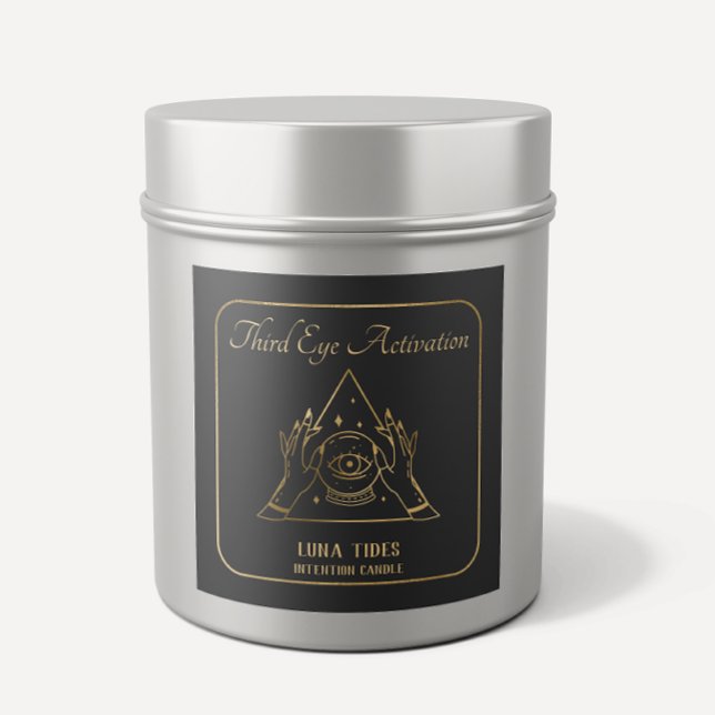 Gold & Black Third Eye Intention Candle Label (Creator Uploaded)