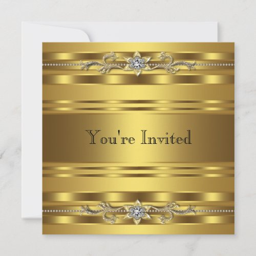 Gold Black Tie Party Corprate Business Event Invitation