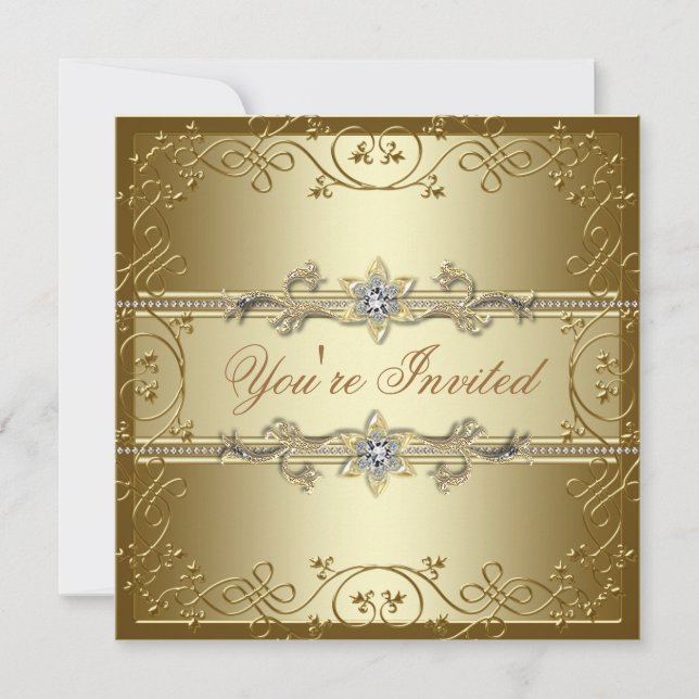 Gold Black Tie Party Invitation (Front)