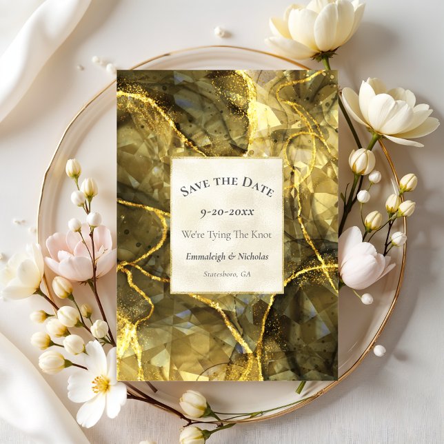Gold Black Topaz Gemstone Save the Date (Creator Uploaded)