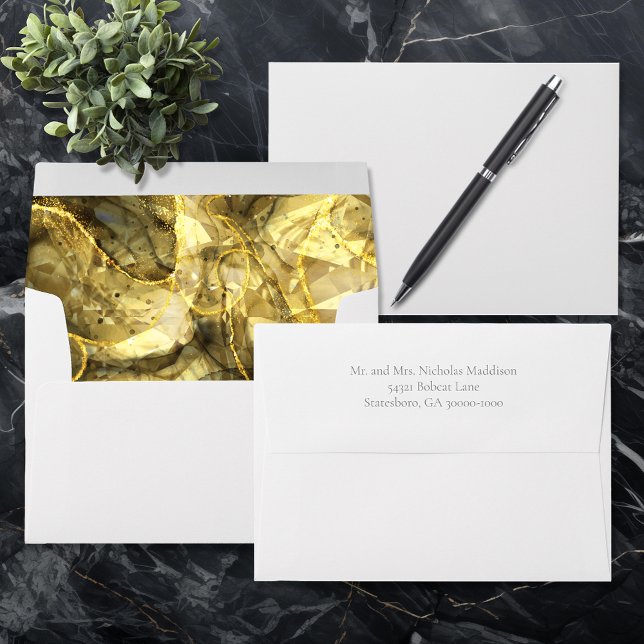 Gold Black Topaz Gemstone Wedding Envelope (Creator Uploaded)