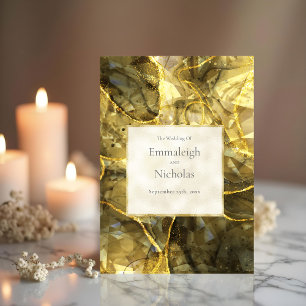 Gold Black Topaz Gemstone Wedding Programs