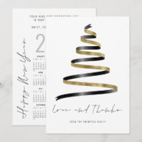 Gold Black Tree 2027 Calendar Love Thanks