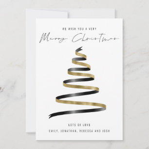 Gold Black Tree 2027 Calendar Merry Christmas Holiday Card