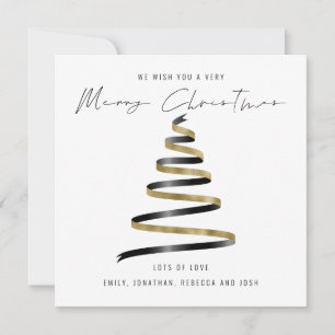 Gold Black Tree 2027 Calendar Merry Christmas Note Card