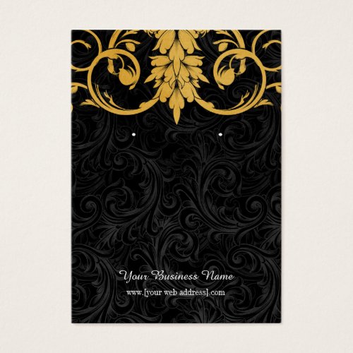 Gold Black Vintage Custom Earring Card