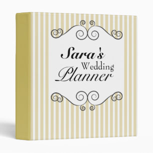 Gold & Black Vintage Personalized Wedding Planner Binder