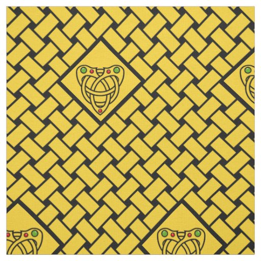 Gold/black weave, diamond, Celtic heartknot Fabric
