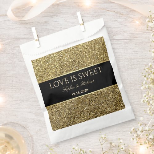 Gold Black Wedding Favor Bag