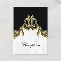 gold black wedding Reception Cards