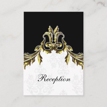 gold black wedding Reception Cards