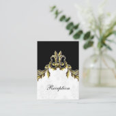 gold black wedding Reception Cards (Standing Front)