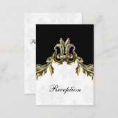 gold black wedding Reception Cards (Front/Back)
