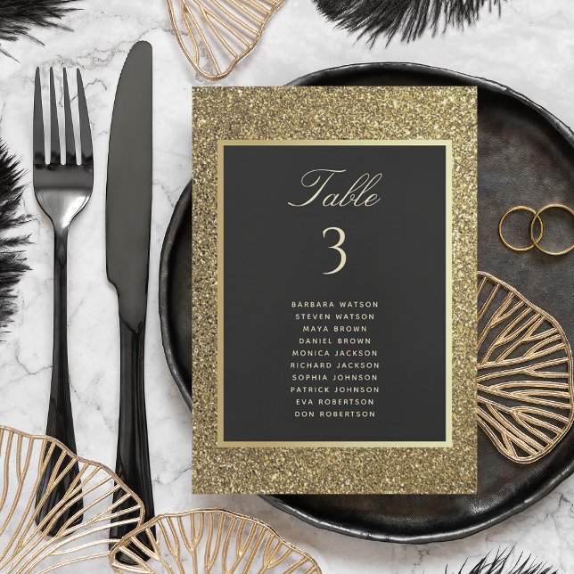 Gold Black Wedding Seating Chart (Creator Uploaded)