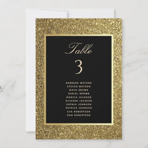 Gold Black Wedding Seating Chart