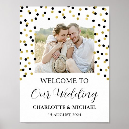 Gold Black Wedding Welcome Custom 85x11 Photo Poster
