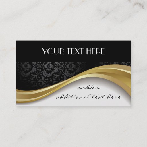 Customizable Gold, Black &amp; White Business Card