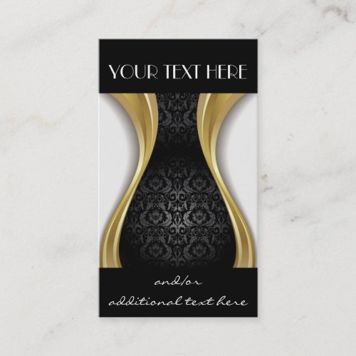 Gold, Black &amp; White Business Card Template
